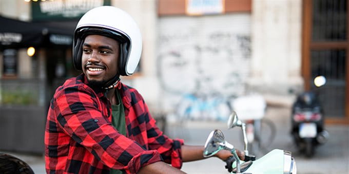 Mann auf Motorrad Mann auf Motorrad