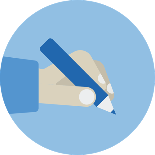 Illustration schreibende Hand