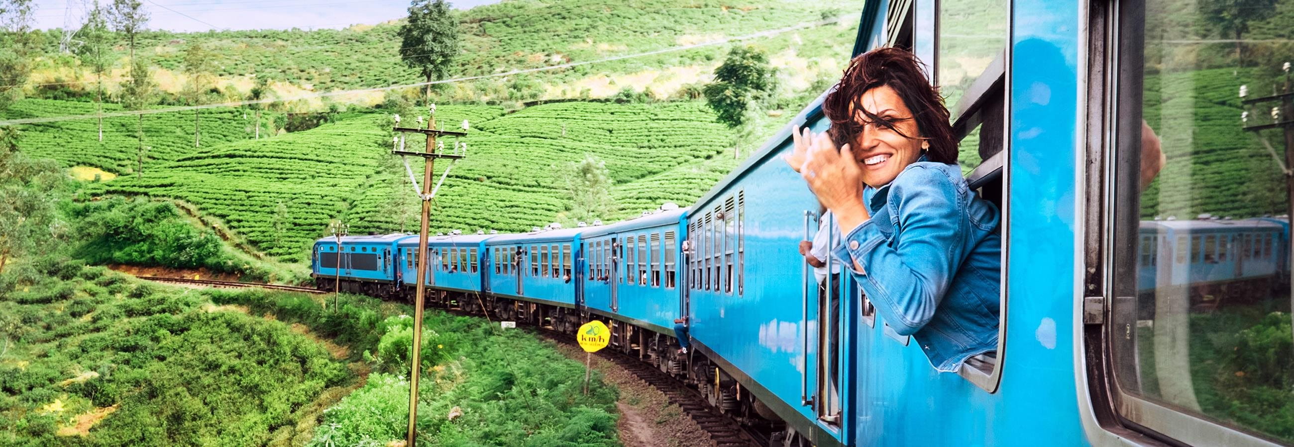 Frau in einem Zug Frau in einem Zug