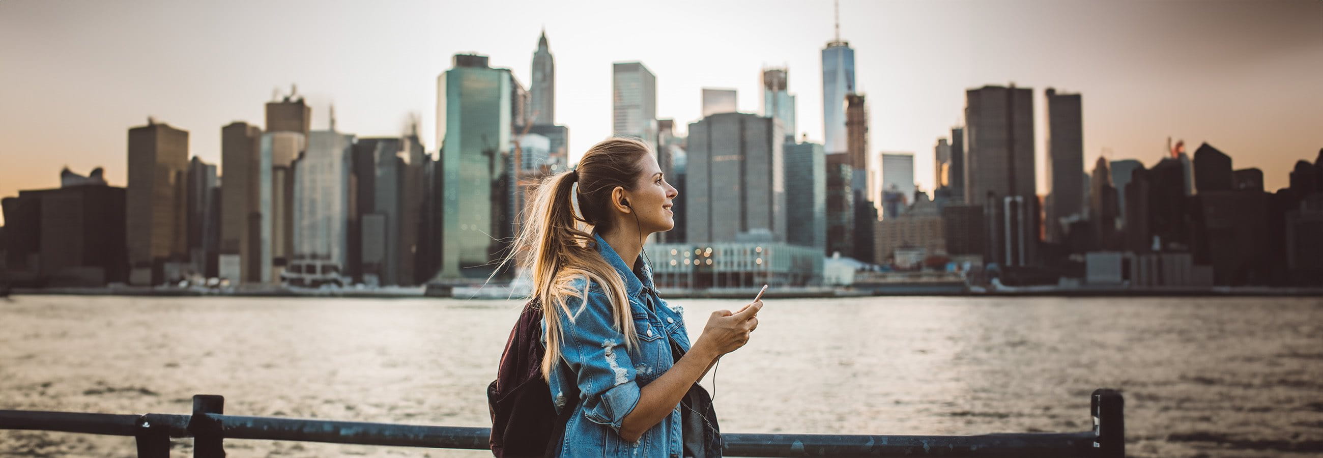 Woman explores city Woman explores city
