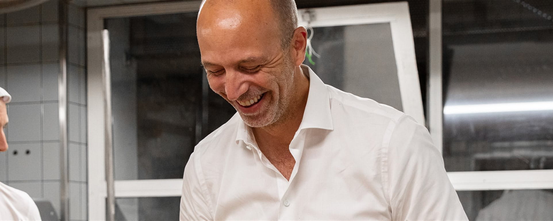 Three bakery employees. Three bakery employees.