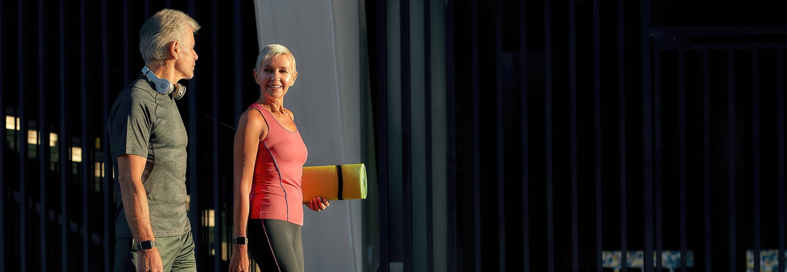 Couple goes to yoga class Couple goes to yoga class