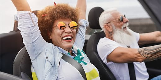 Couple in a convertible Couple in a convertible