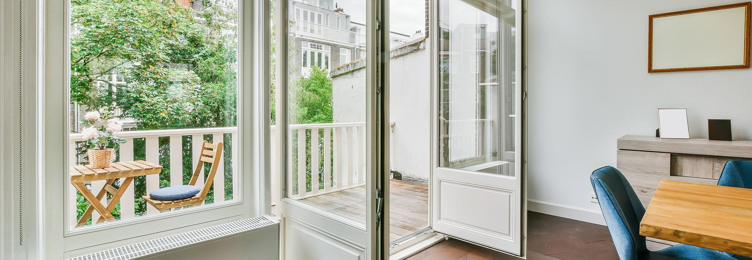 Apartment with open balcony door Apartment with open balcony door